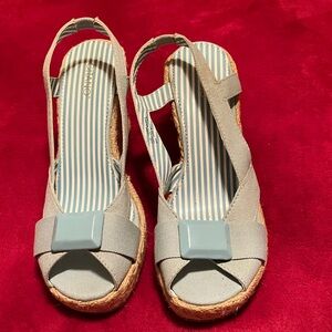 Light Blue Espadrille Slingback Sandals